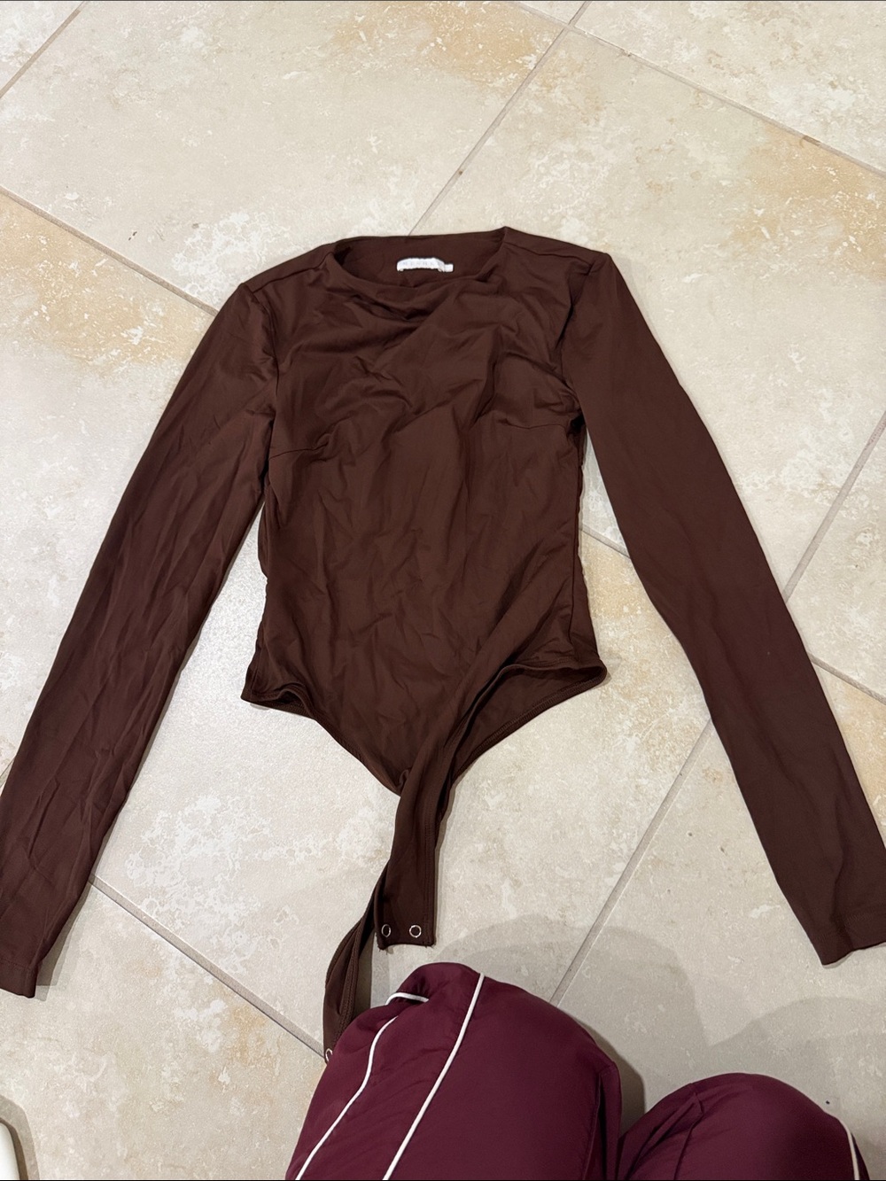 MESHKI Long Sleeve Brown Bodysuit Like New